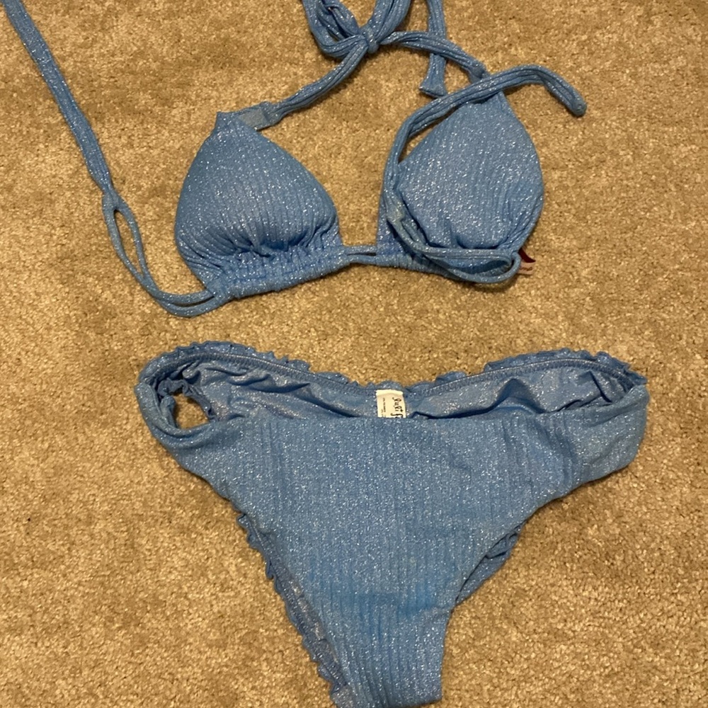 Luli Fama Blue Triangle Bikini Swimwear